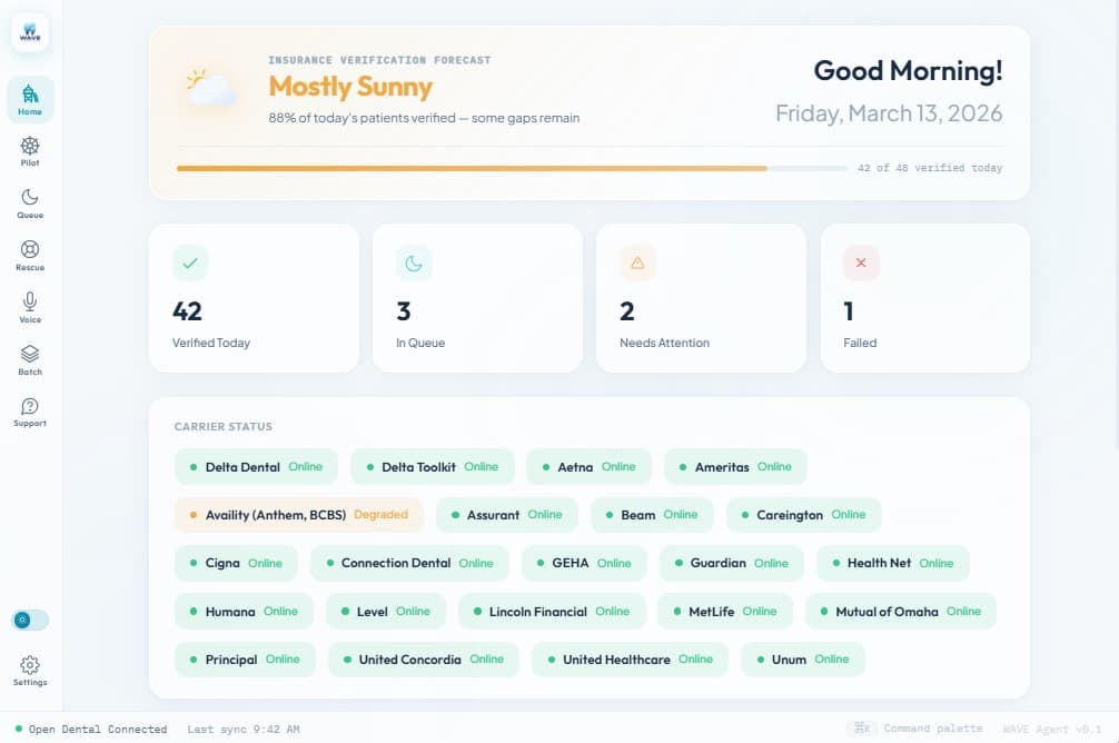 WAVE App Home Screen